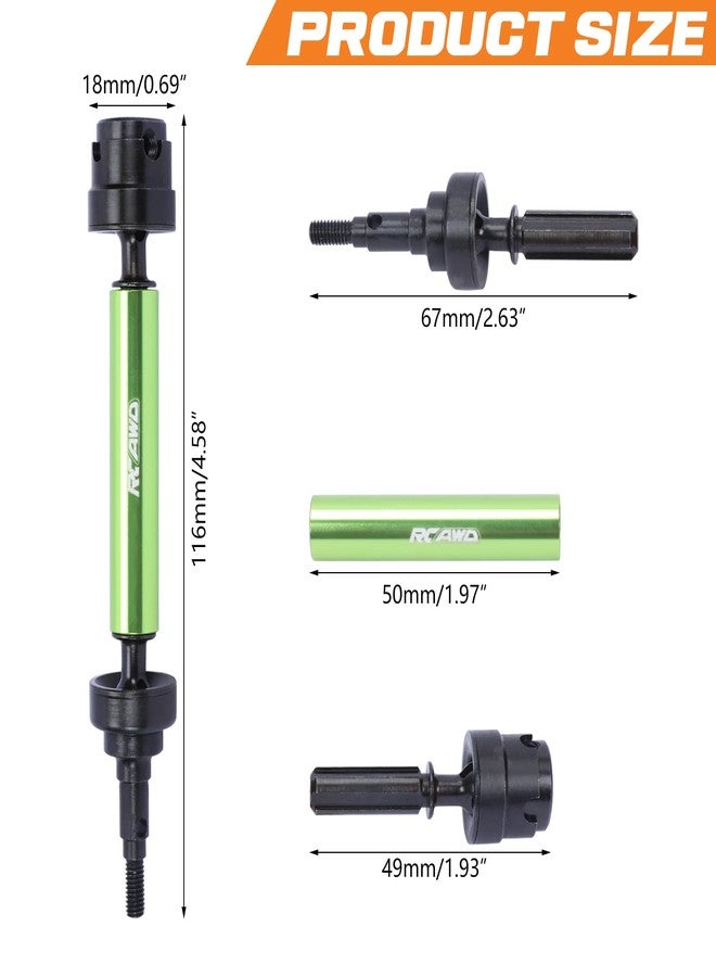 RCAWD Steel Rear Driveshaft for Arrma 1/10 Gorgon 4X2 MEGA 550 Drive Shaft Upgrades Part Green - Image 3